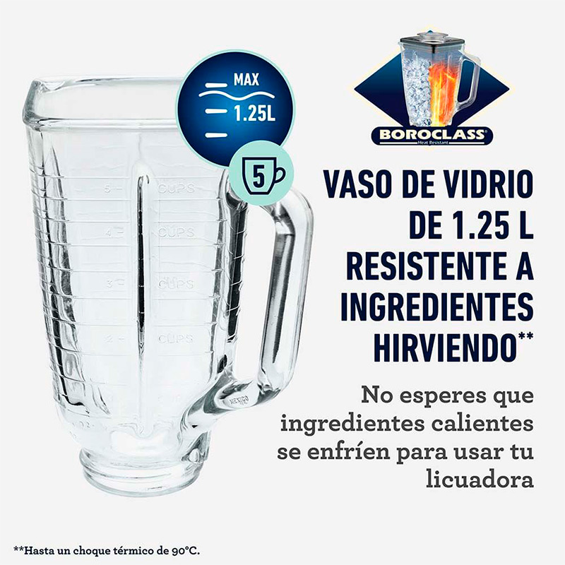 Licuadora Oster BLST4655 3 Velocidades Vaso Vidrio Cromada