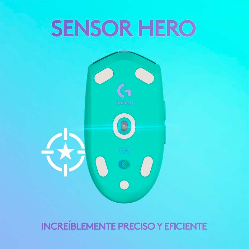 Mouse Gaming Inalámbrico Óptico Logitech G305 LIGHTSPEED 12000DPI 6 Botones Mint