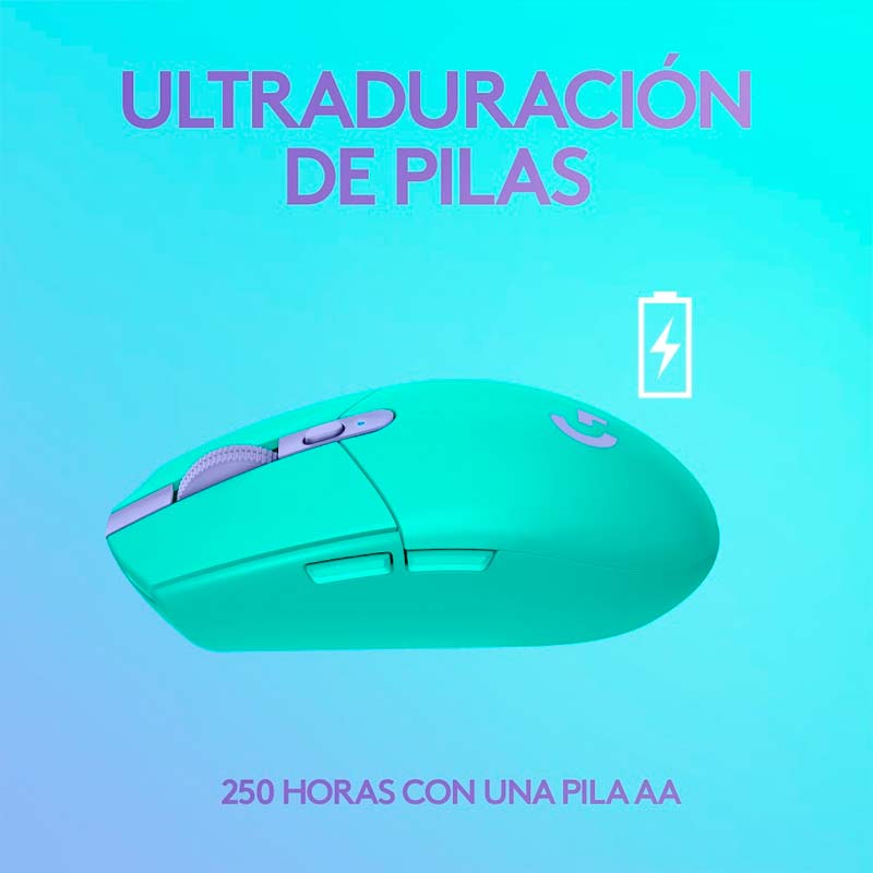 Mouse Gaming Inalámbrico Óptico Logitech G305 LIGHTSPEED 12000DPI 6 Botones Mint