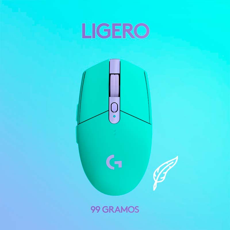 Mouse Gaming Inalámbrico Óptico Logitech G305 LIGHTSPEED 12000DPI 6 Botones Mint
