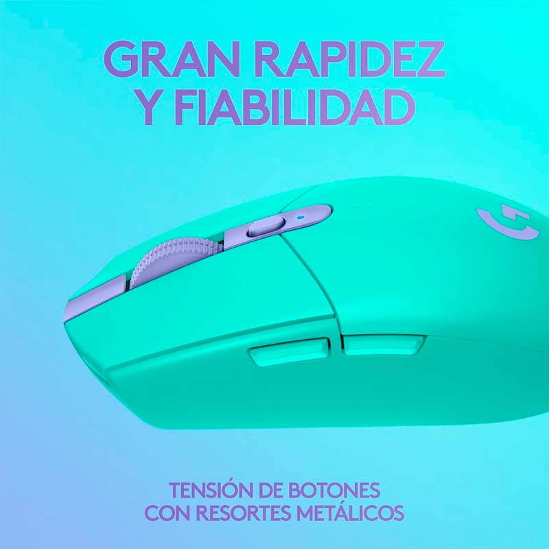Mouse Gaming Inalámbrico Óptico Logitech G305 LIGHTSPEED 12000DPI 6 Botones Mint