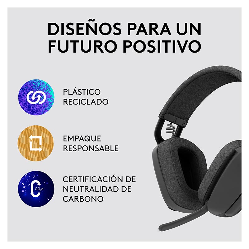 Audífonos Tipo Headset Logitech Zone Vibe 100 Inalámbricos con Micrófono Negro