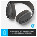 Audífonos Tipo Headset Logitech Zone Vibe 100 Inalámbricos con Micrófono Negro
