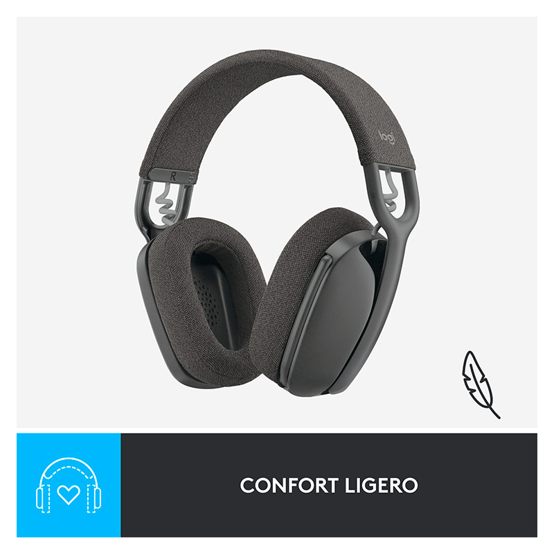 Audífonos Tipo Headset Logitech Zone Vibe 100 Inalámbricos con Micrófono Negro