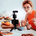 Trípode para Celular VTA+ con Luz Led + Micrófono 3.5mm Negro