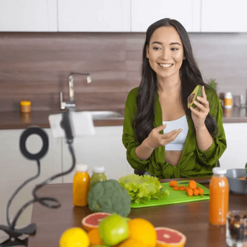 Aro de Luz VTA+ con Soporte Ajustable para Celular USB Negro