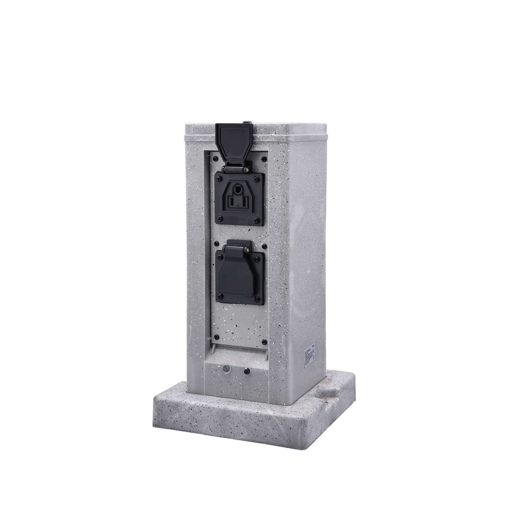 Tomacorriente Inteligente Tipo Roca VTA+ 2 Tomas Smart Home Wi-Fi para Exteriores