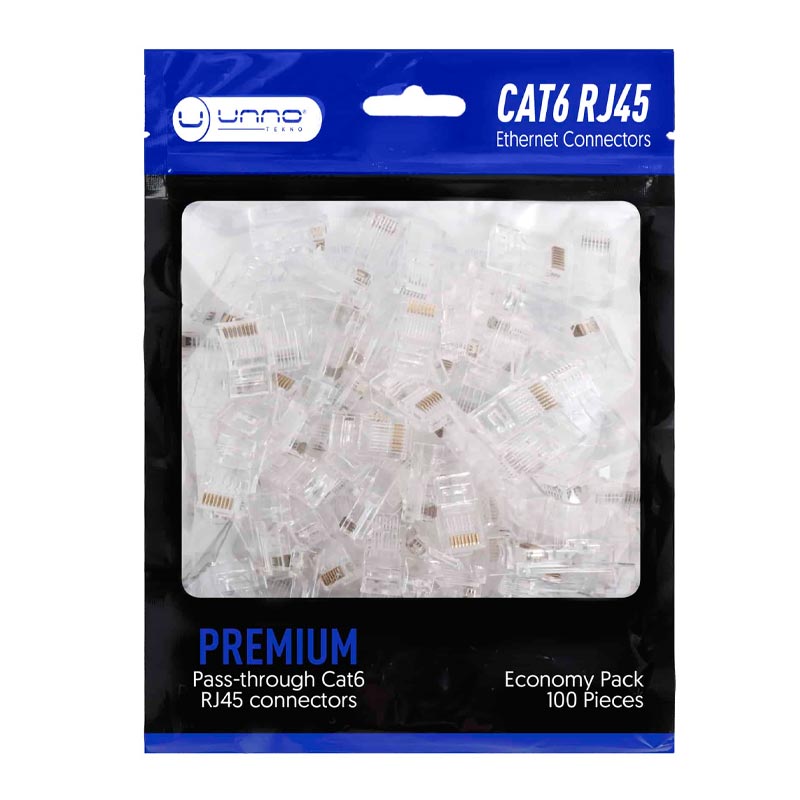 Conector RJ45 UnnoTekno Cat6 100 Unidades