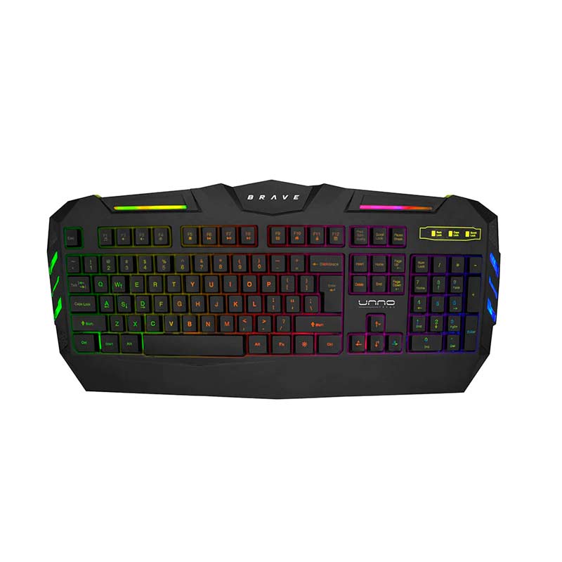 Teclado y Mouse Gaming Alámbrico UnnoTekno Brave Negro Ingles