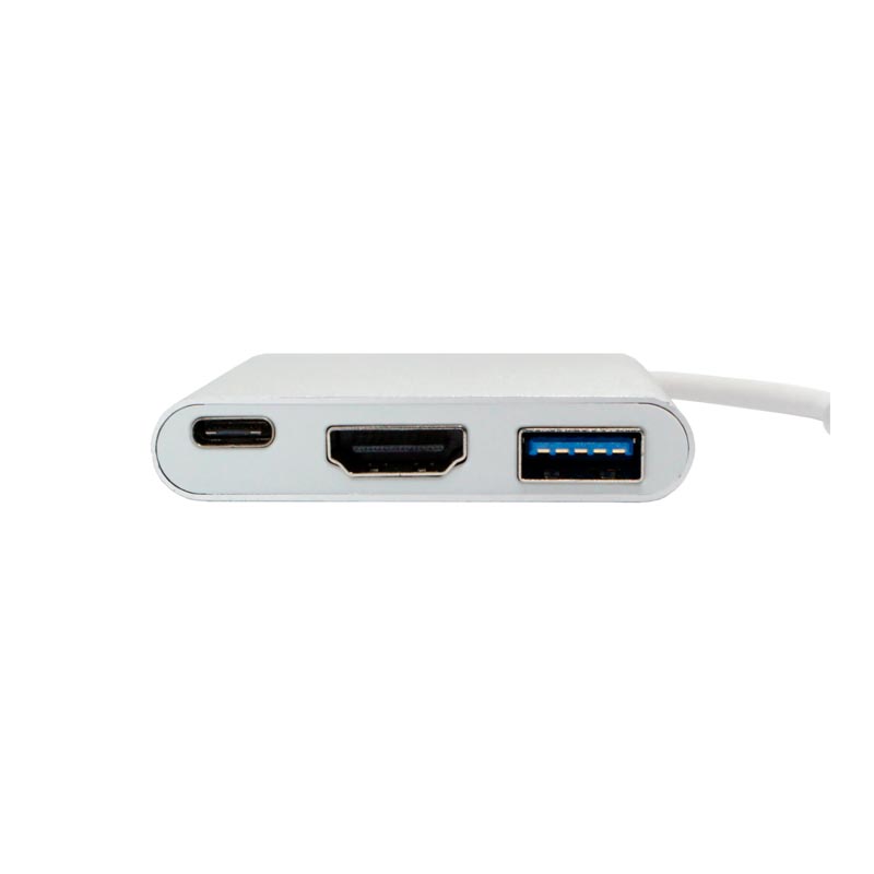 Adaptador 3 en 1 UnnoTekno USB-C Plateado