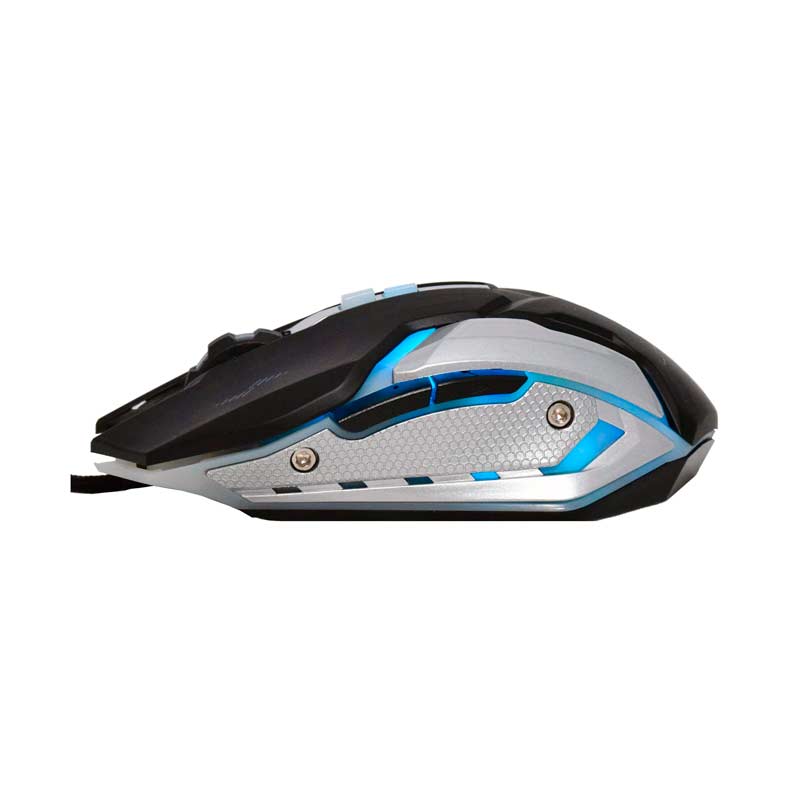 Mouse Gaming Alámbrico UnnoTekno Brave Óptico 2400DPI Negro-Gris