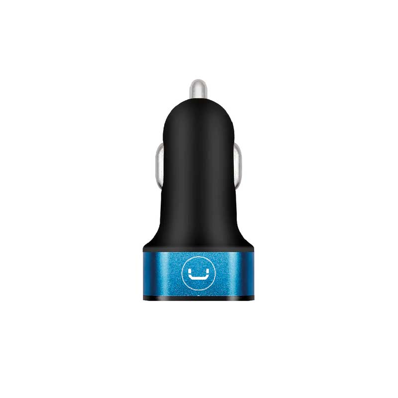 Cargador Unno Tekno para Carro Dual USB-A 3.4A Negro/Celeste