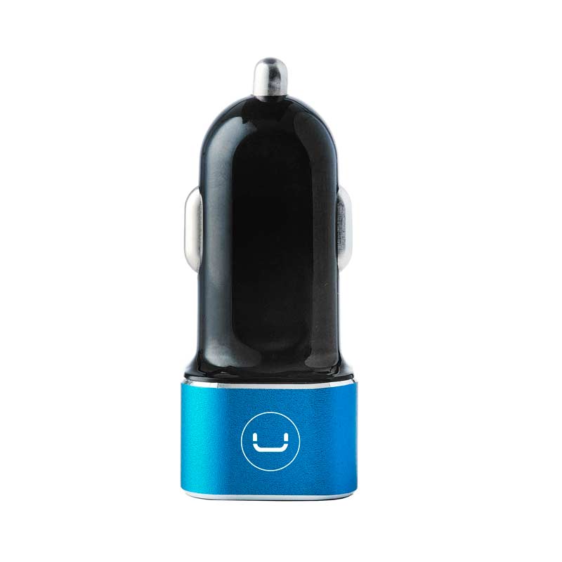 Cargador Unno Tekno para Carro Dual USB-C 40W Negro/Celeste