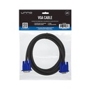 Cable VGA UnnoTekno CB4016BK 3 Metros Macho-Macho Negro-Azul