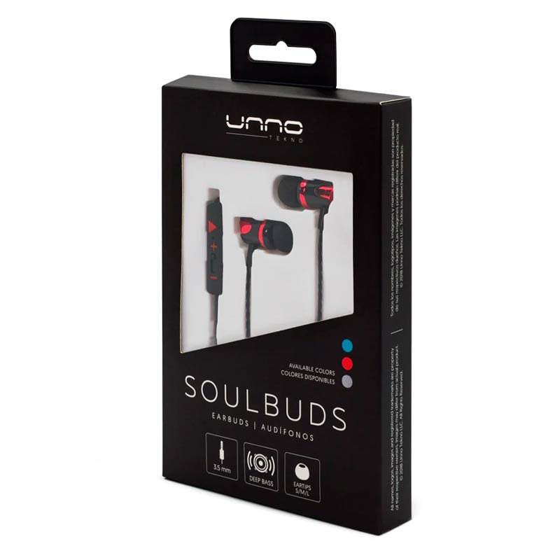 Audífonos UnnoTekno 3.5mm In-Ear SoulBuds Rojo