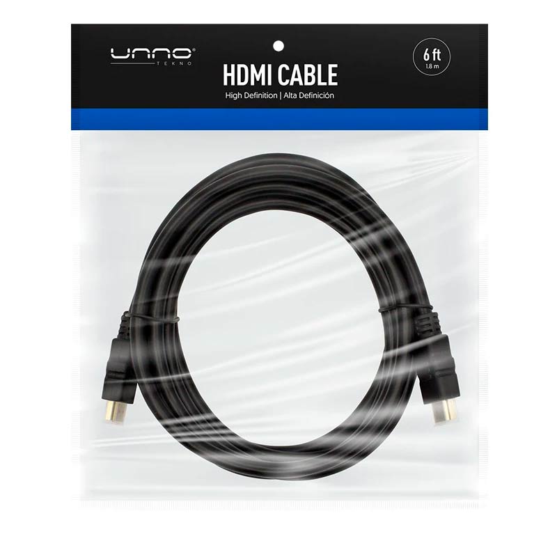 Cable HDMI UnnoTekno CB4106BK 1.8 Metros Macho-Macho Negro
