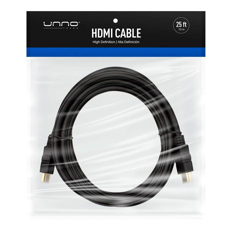 Cable HDMI UnnoTekno CB4125BK 7.5 Metros Macho-Macho Negro