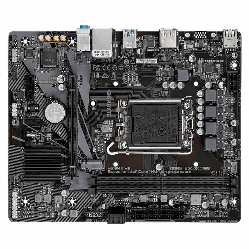 Motherboard Gigabyte H610M K V2 Socket LGA1700 12th , 13th y 14th Gen 2xDDR5 Micro ATX