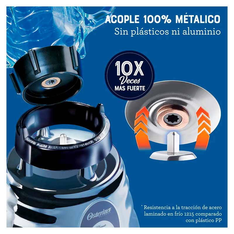 Licuadora Oster 0465 2 Velocidades Jarra de Vidrio 1.25 Lt Gris 1000 W