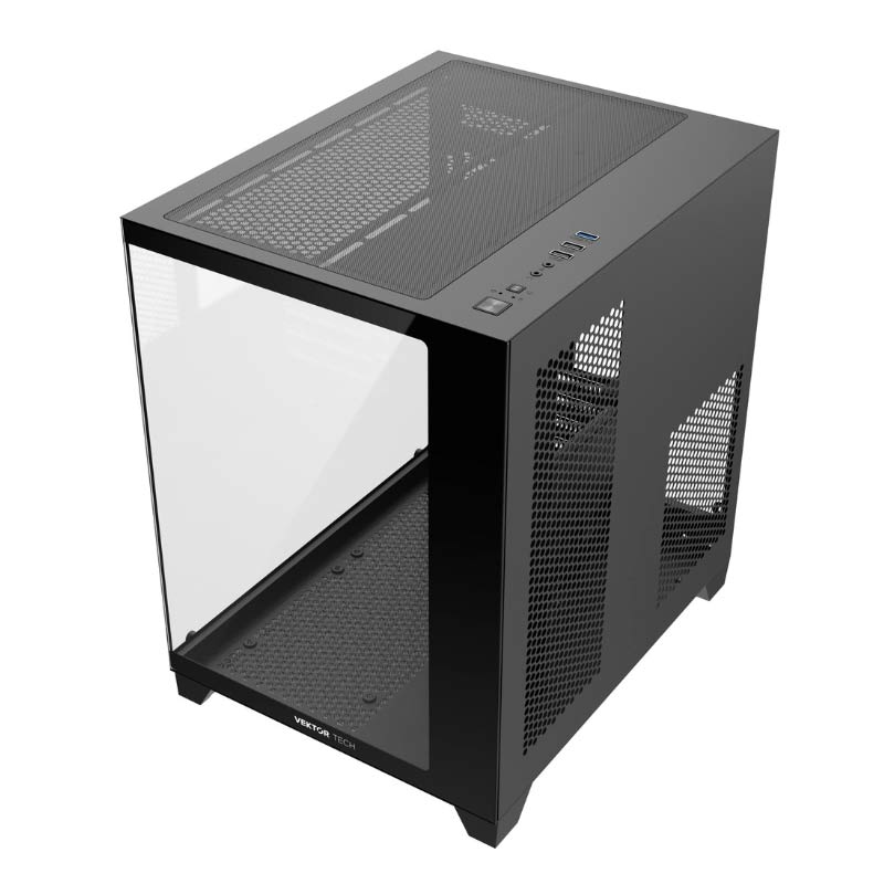Case Vektor Tech QGM-570 Media Torre Vidrio Templado Micro-ATX Negro