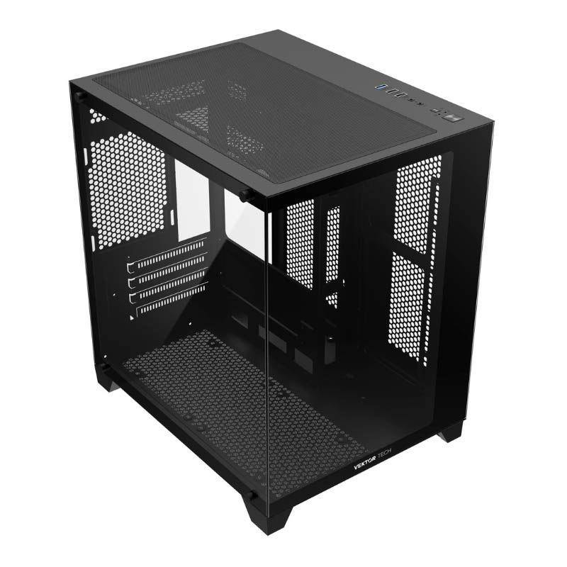 Case Vektor Tech QGM-570 Media Torre Vidrio Templado Micro-ATX Negro