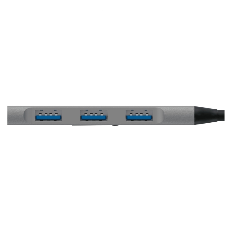 Hub Unno Tekno 4 Puertos HB1012GY USB-C 3.0 Gris