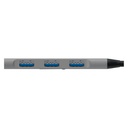 Hub Unno Tekno 4 Puertos HB1012GY USB-C 3.0 Gris