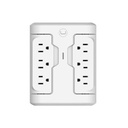 Conector de Pared Unno Tekno PW5086WT PowerPod 6-en-1 Giratorio Blanco