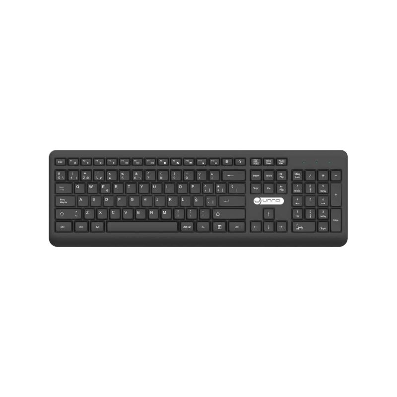 Teclado y Mouse Inalámbrico Unno Tekno Klass USB Negro Español
