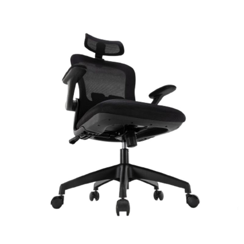 Silla de Oficina VektorTech Mesh con Reposacabezas Negra