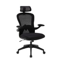 Silla de Oficina VektorTech Mesh con Reposacabezas Negra