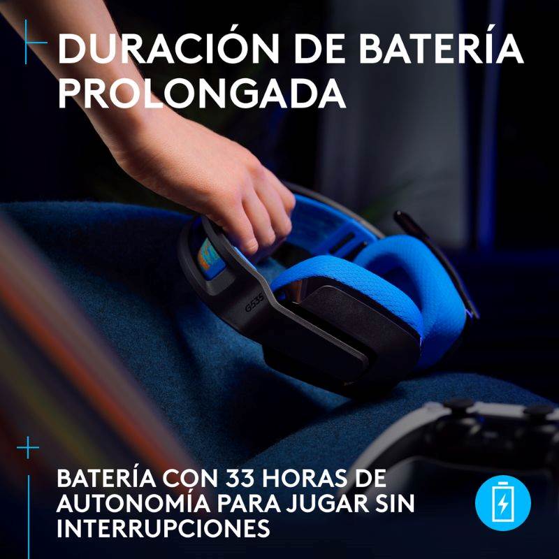 Audífonos Tipo Headset Logitech G535 Inalámbricos PC/PS Negro Azul
