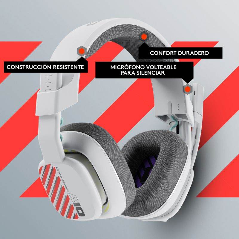 Audífonos tipo Headset Logitech Astro Gaming A10 Gen 2 Xbox 3.5mm con Micrófono Blanco