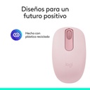 Mouse Inalámbrico Bluetooth Logitech Óptico M196 1000DPI Rosa