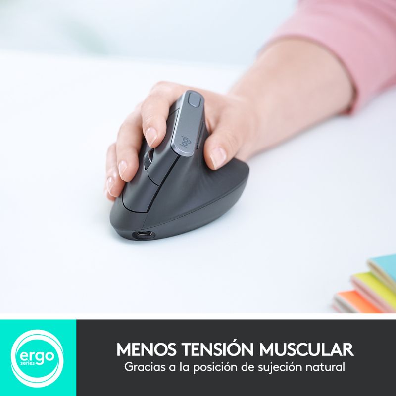 Mouse Inalámbrico Logitech MX Vertical Óptico 4000DPI Negro