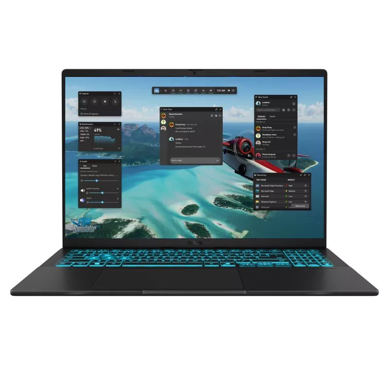 Laptop Asus V16 V3607VM 16" Intel Core Ultra 7 240H 32GB RAM 1TB SSD NVIDIA GeForce RTX 5060 8GB W11 Home Negro Teclado Inglés