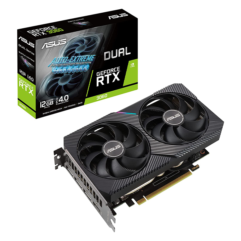 Tarjeta de Video 12GB GDDR6 Asus GeForce RTX 3060 Dual V2 HDMI DP PCIe 4.0