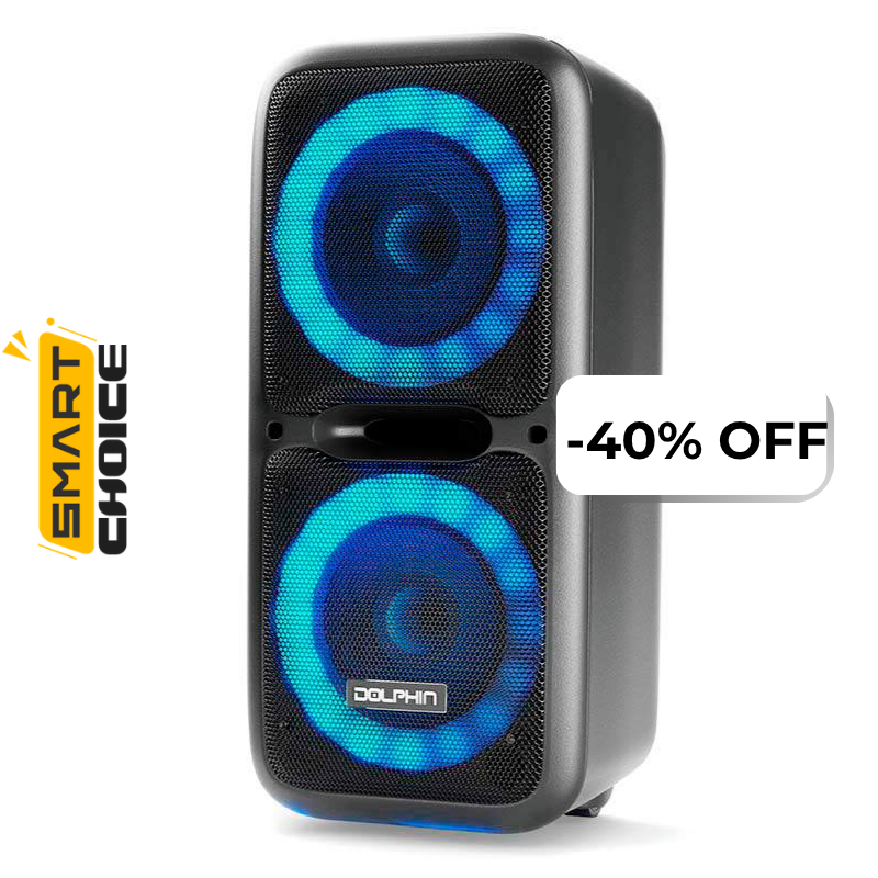 Bocina Bluetooth Dolphin SP-2120RBT Party Speaker Dual 12” 3600W Negro