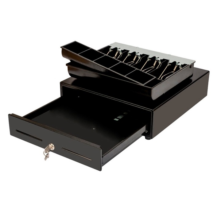 Cash Drawer AON CDK-45B para Billetes y Monedas Negro