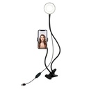 Aro de Luz VTA+ con Soporte Ajustable para Celular USB Negro