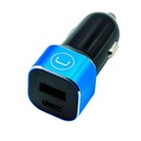 Cargador Unno Tekno PW5025BK para Carro Dual USB-C USB-A 28W Negro/Celeste
