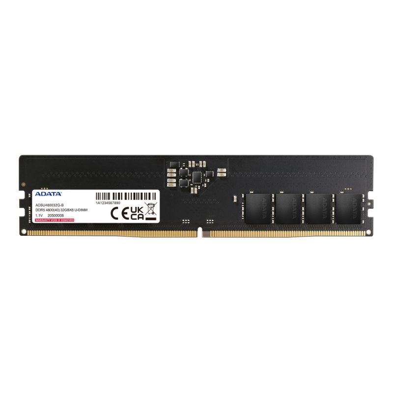 Memoria RAM DDR5 DIMM 8GB ADATA Premier 4800MHz CL40 ECC 1.1V Negra