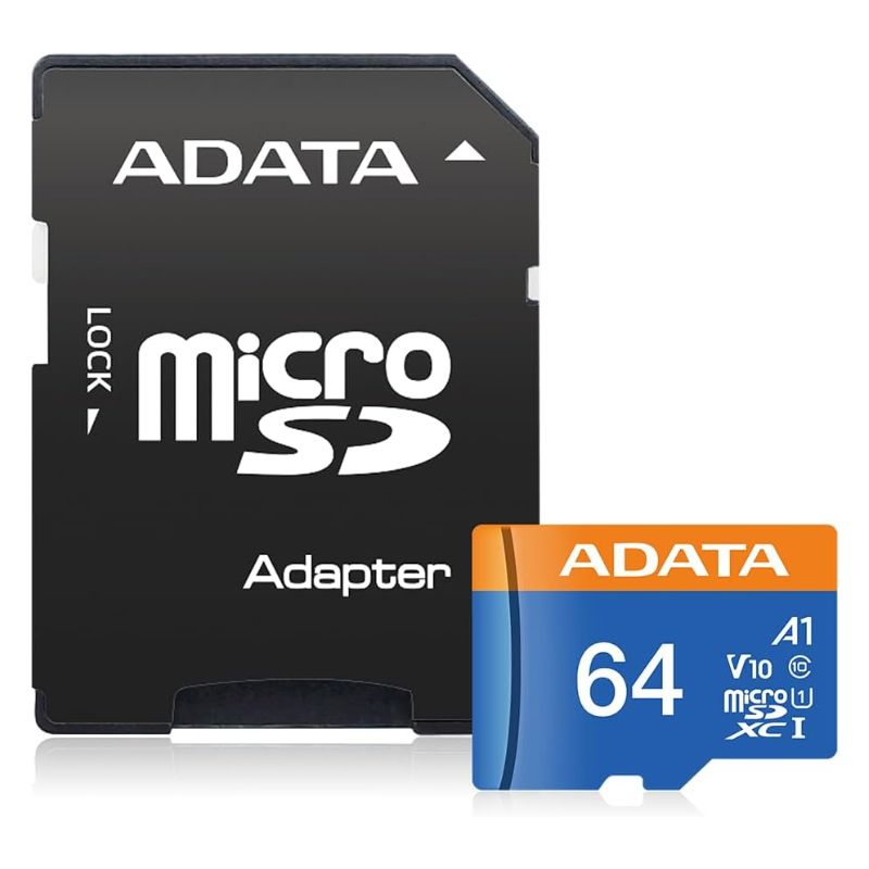Memoria Micro SD Adata Premier 64 GB UHS-I Class 10 V10 A1 con adaptador SD