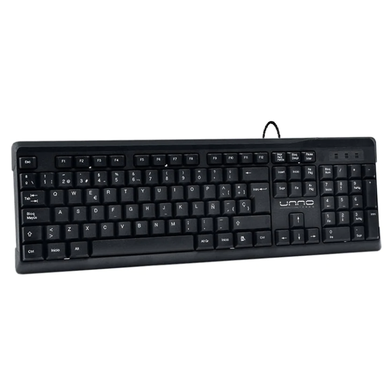Teclado Alámbrico Unno Tekno Klass Español Negro