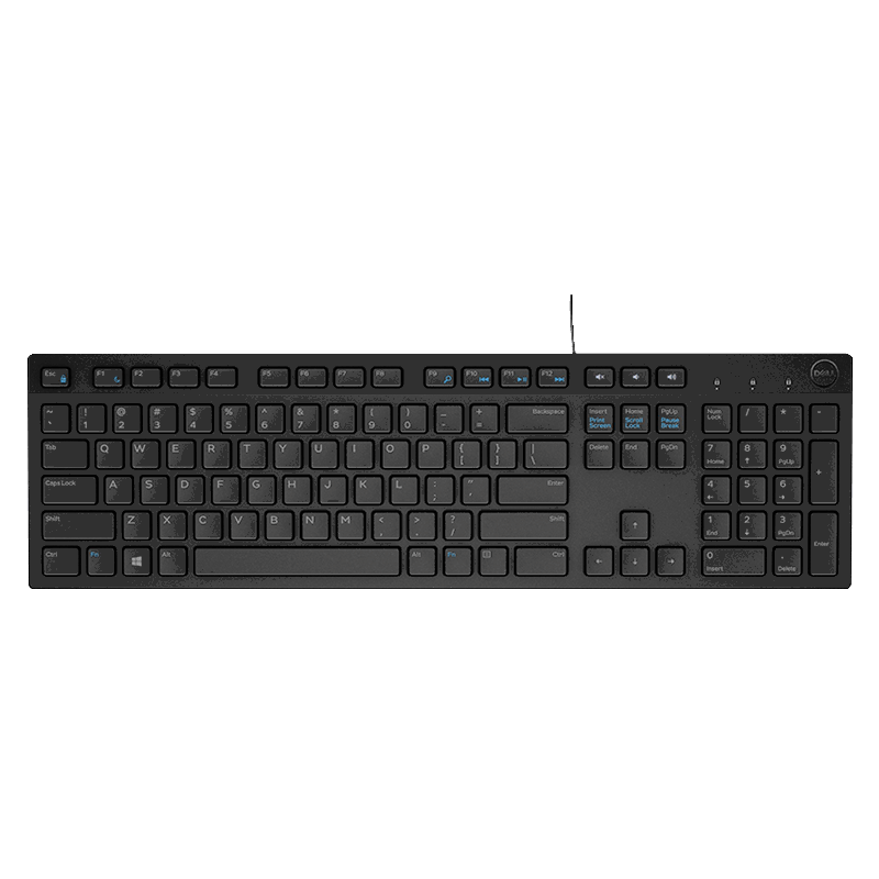 Teclado Alámbrico multimedia Dell KB216 USB español negro